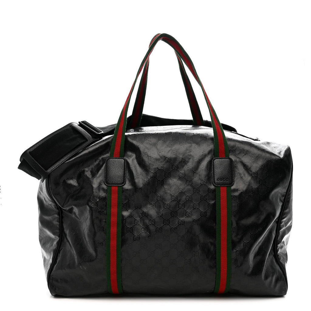 Gucci Crystal Monogram Web Large Duffle Bag Black