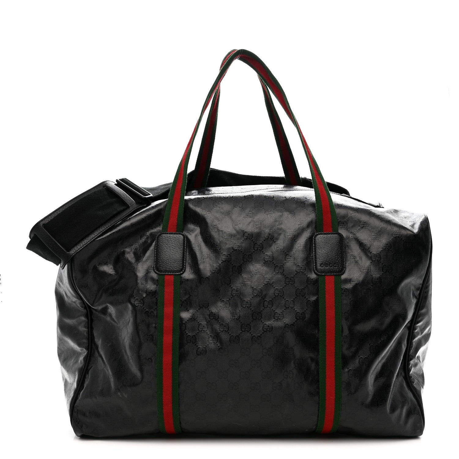 Gucci Crystal Monogram Web Large Duffle Bag Black