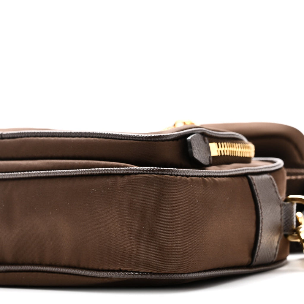 Prada Re-Nylon Saffiano Mini Shoulder Bag Sienna