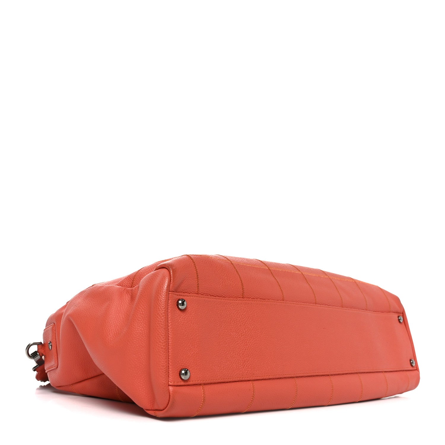 Chanel Caviar Square Stitched Large Tote Orange