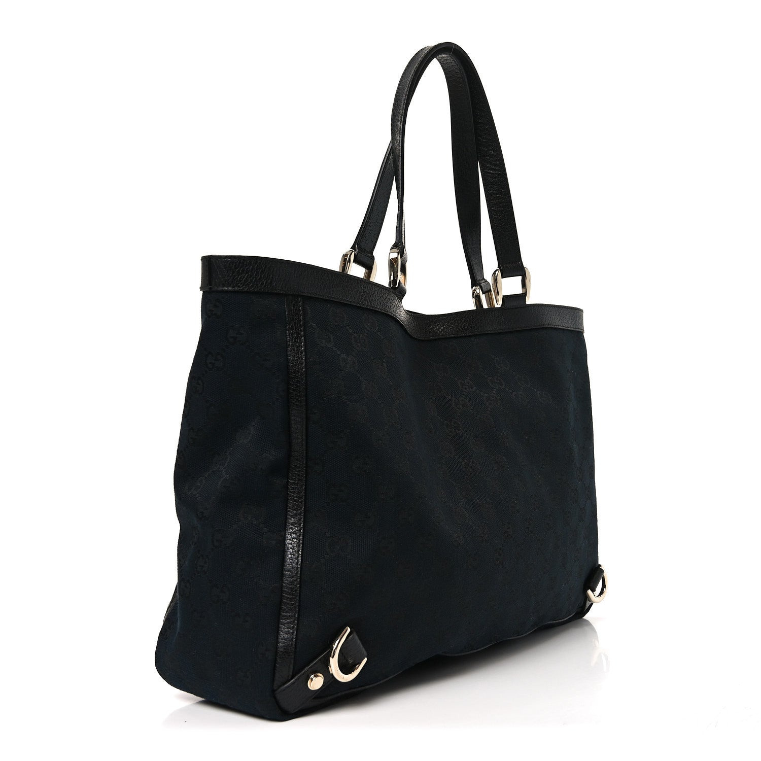 Gucci Monogram Large Abbey Tote Navy Black
