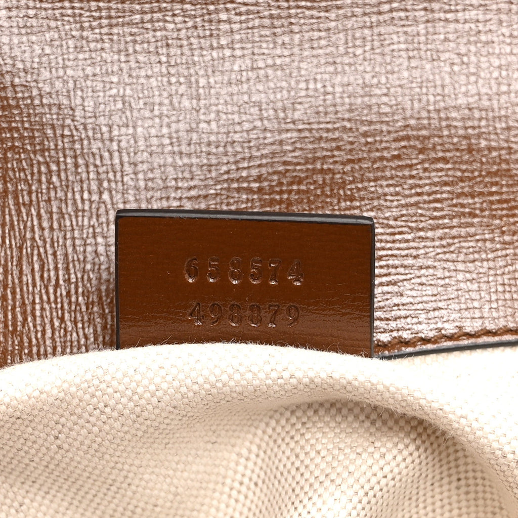 Gucci GG Supreme Monogram Web Mini Horsebit 1955 Shoulder Bag Beige Brown Sugar