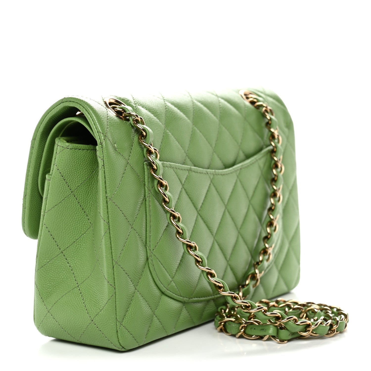 Chanel Caviar Quilted Small Double Flap Green