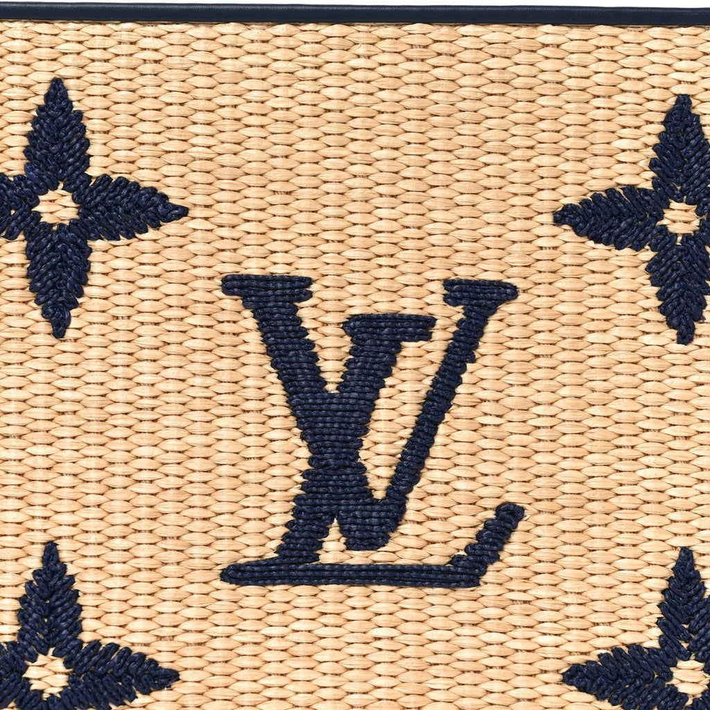 Louis Vuitton Raffia Calfskin Monogram Giant Toiletry Pouch 26 Blue
