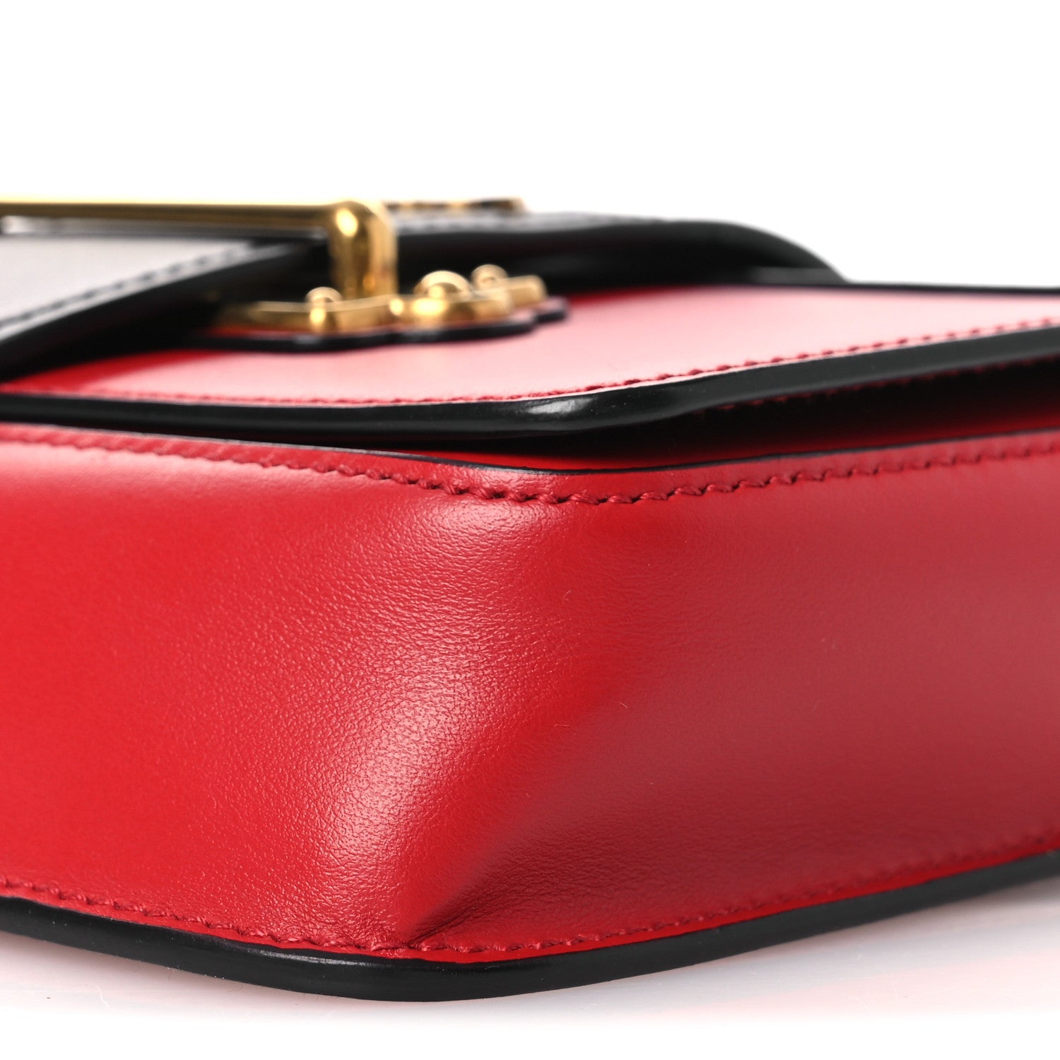 Prada Saffiano City Calf Cahier Belt Bag Fuoco Black
