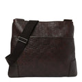Gucci Guccissima Flat Messenger Bag Brown Dark Brown