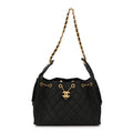 Chanel Canvas Quilted Small Chanel 25 Handbag Black