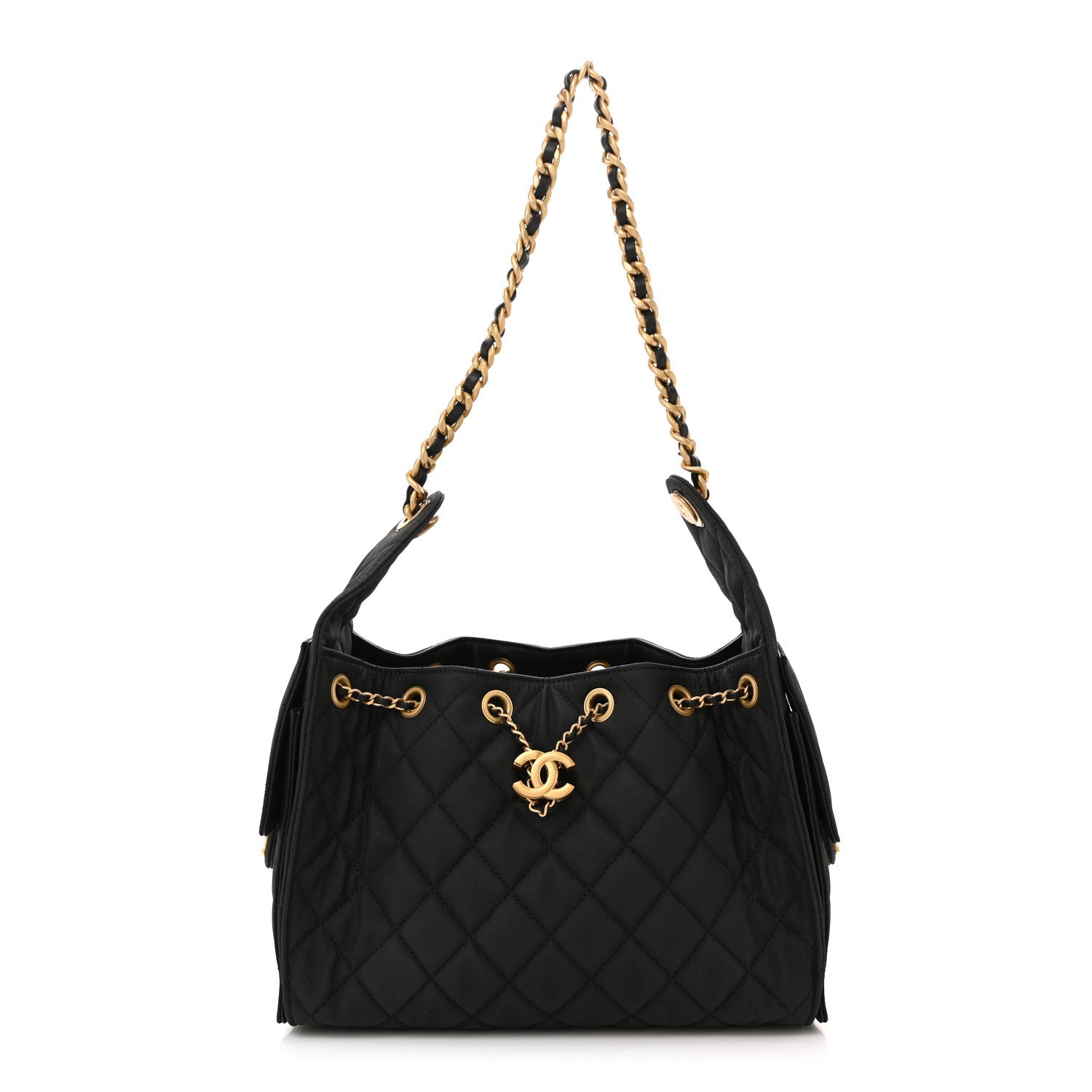 Chanel Canvas Quilted Small Chanel 25 Handbag Black