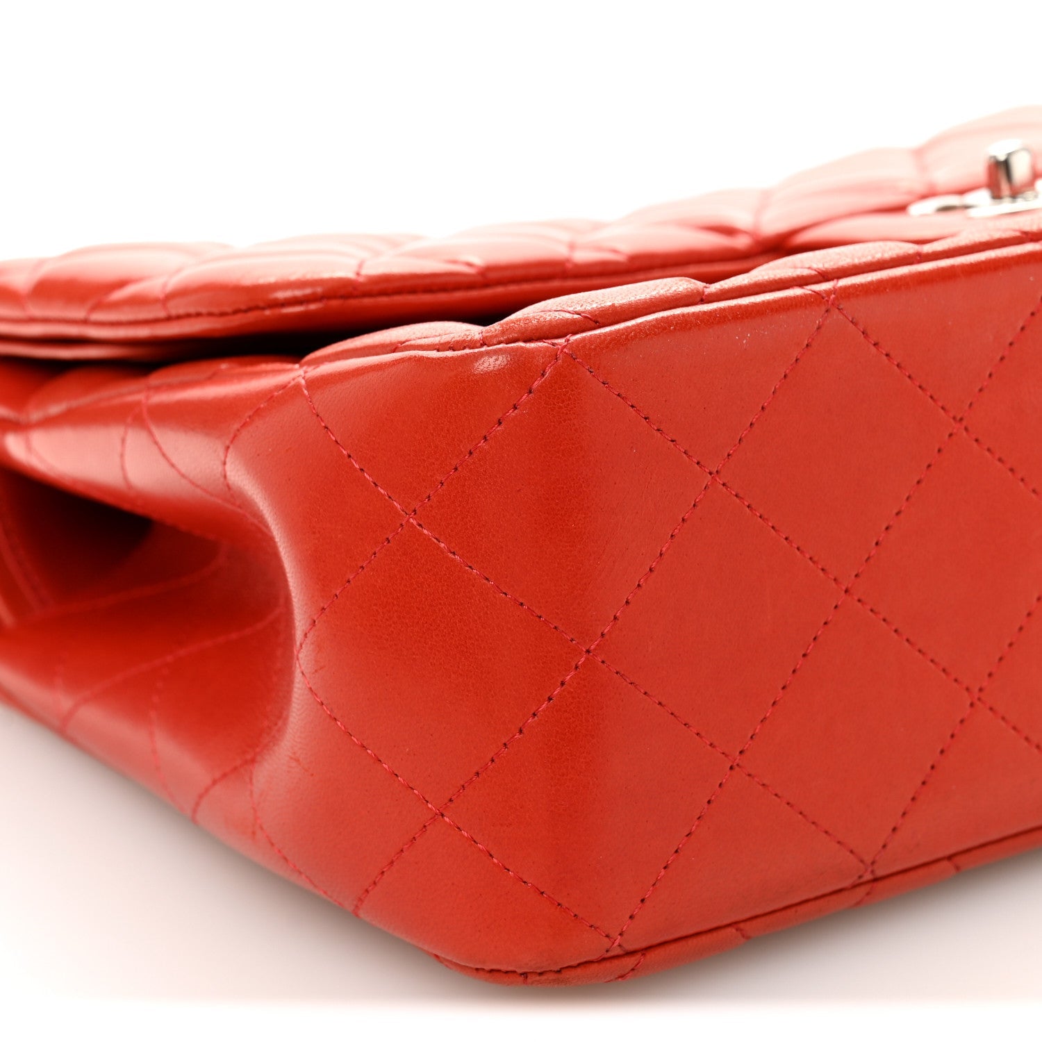 Chanel Lambskin Quilted Jumbo Double Flap Red