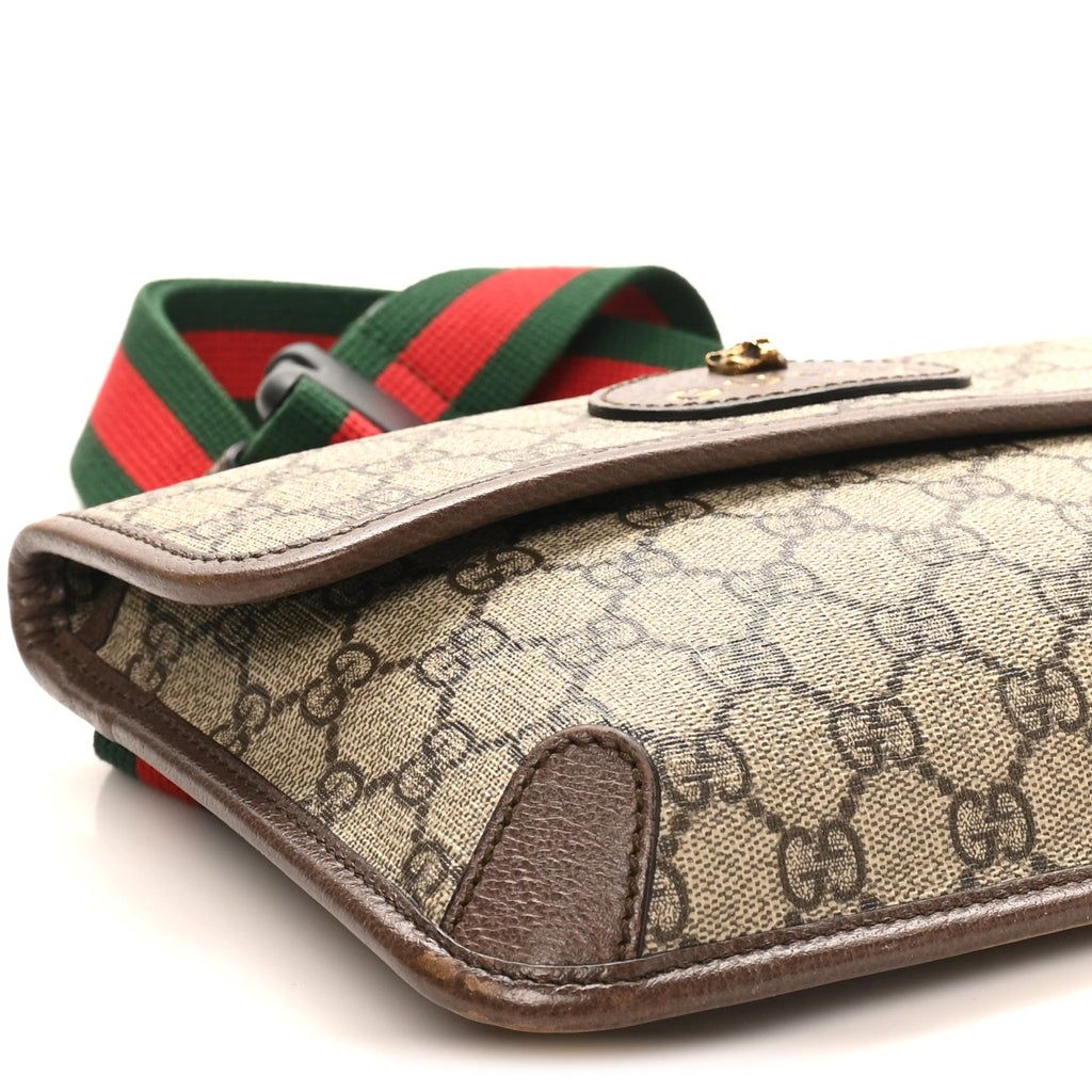 Gucci GG Supreme Monogram Neo Vintage Web Belt Bag Brown