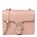 Gucci Dollar Calfskin Small Interlocking G Shoulder Bag Soft Pink