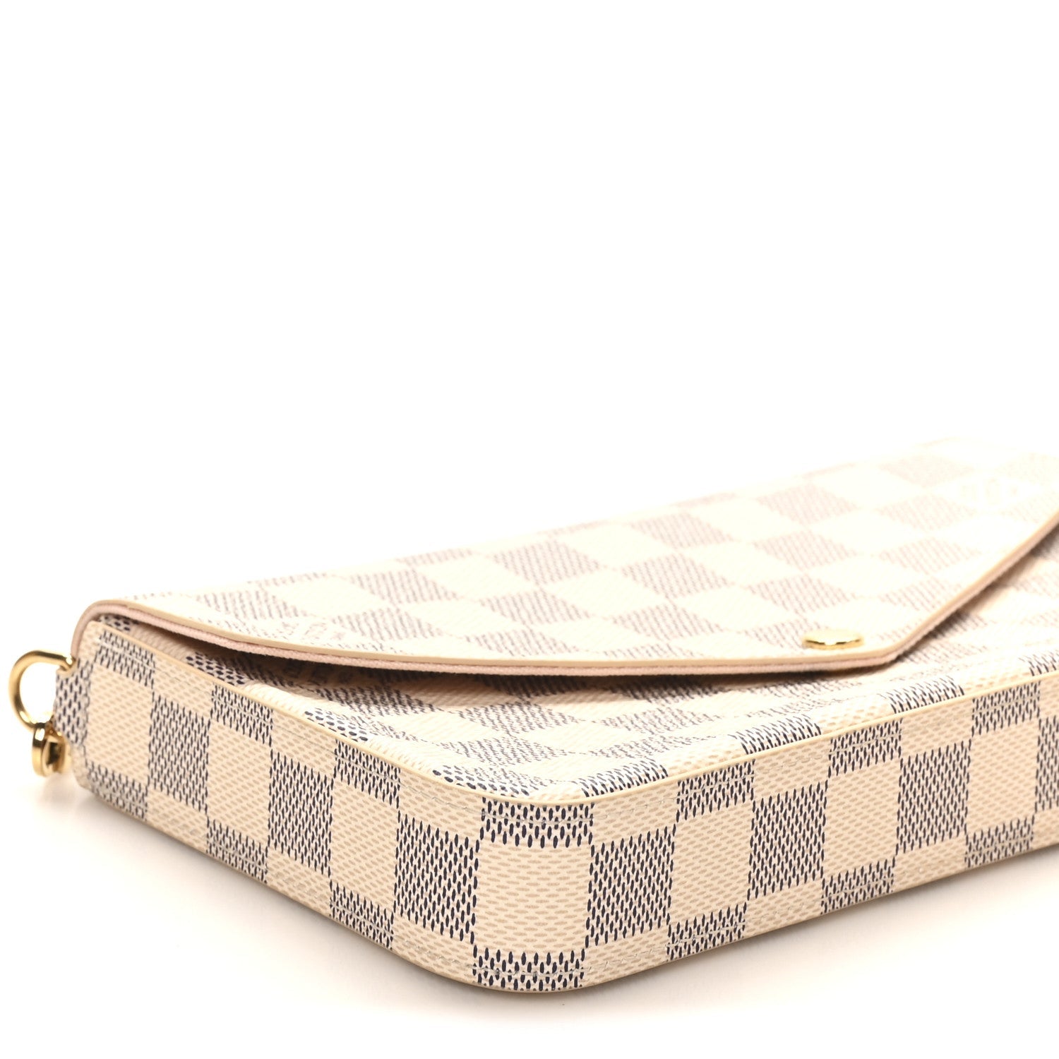 Louis Vuitton Damier Azur Pochette Felicie Chain Wallet Rose Ballerine