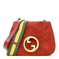 Gucci Suede Talco Roxy Calfskin Web Medium Blondie Shoulder Flap Bag Blondie Red