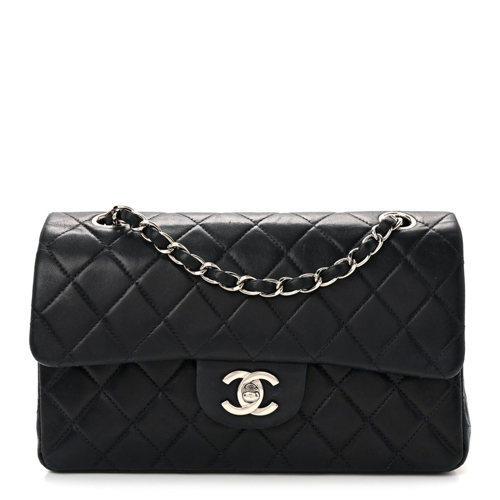 Chanel Lambskin Quilted Small Double Flap Navy
