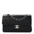 Chanel Lambskin Quilted Small Double Flap Navy