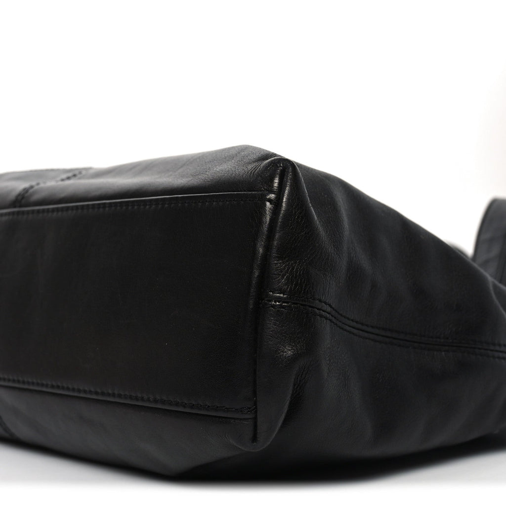 Chanel Lambskin CC Stitched Tote Black
