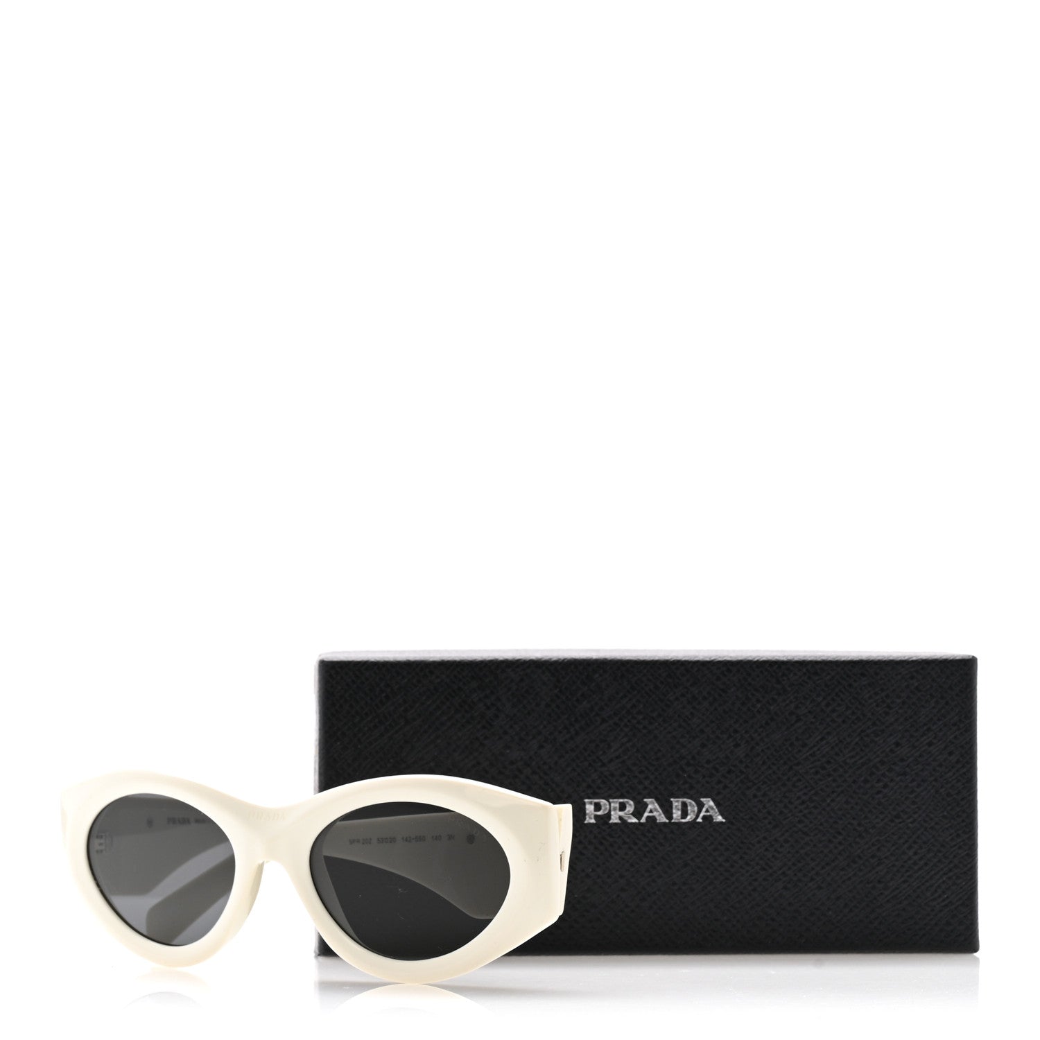 Prada Acetate Oval Symbole Sunglasses SPR 20Z White