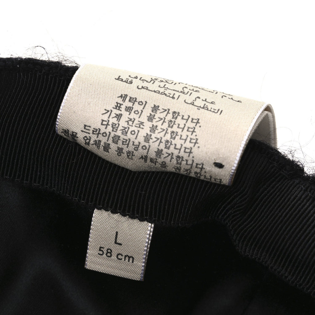 Gucci Mohair GG Lauren Baseball Hat L Black
