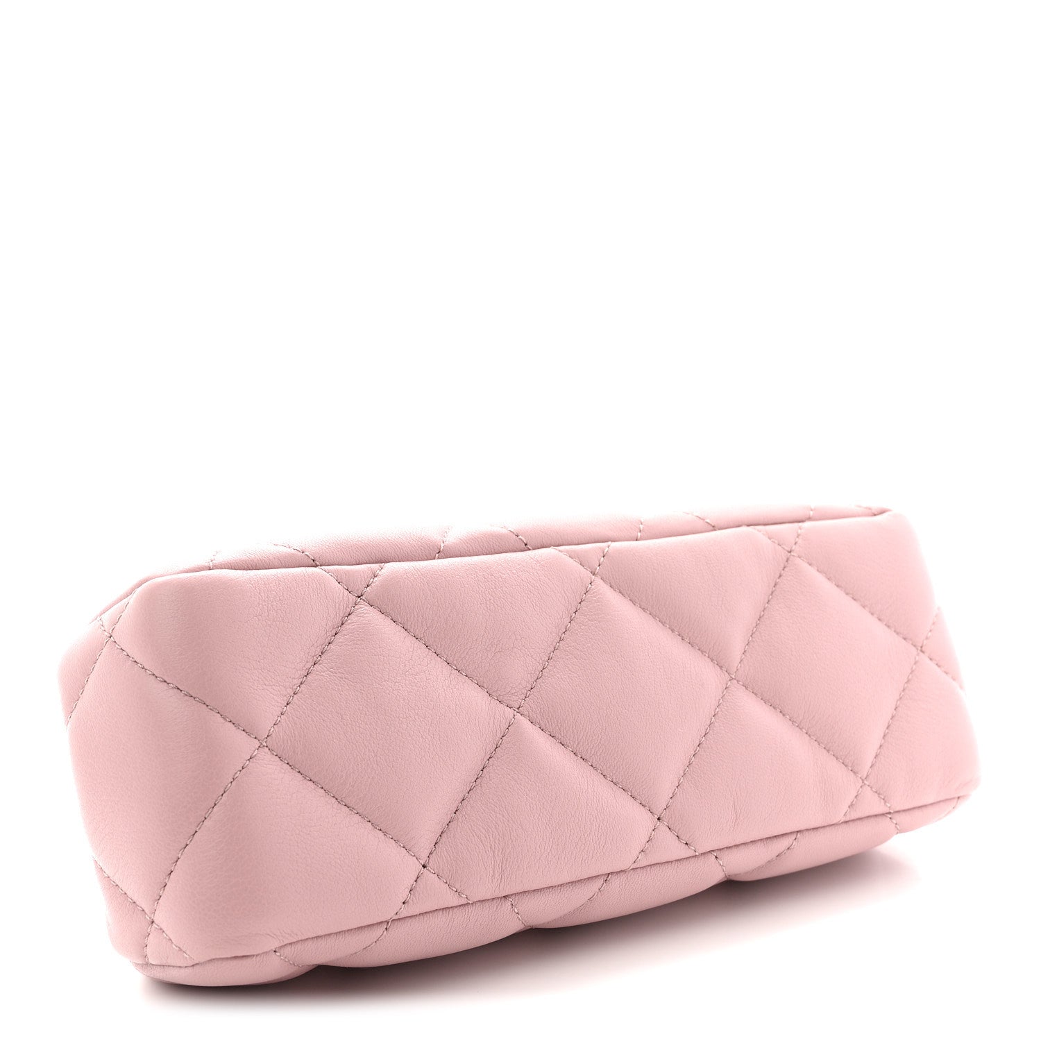 Chanel Lambskin Quilted Chain Frame Clutch Pink