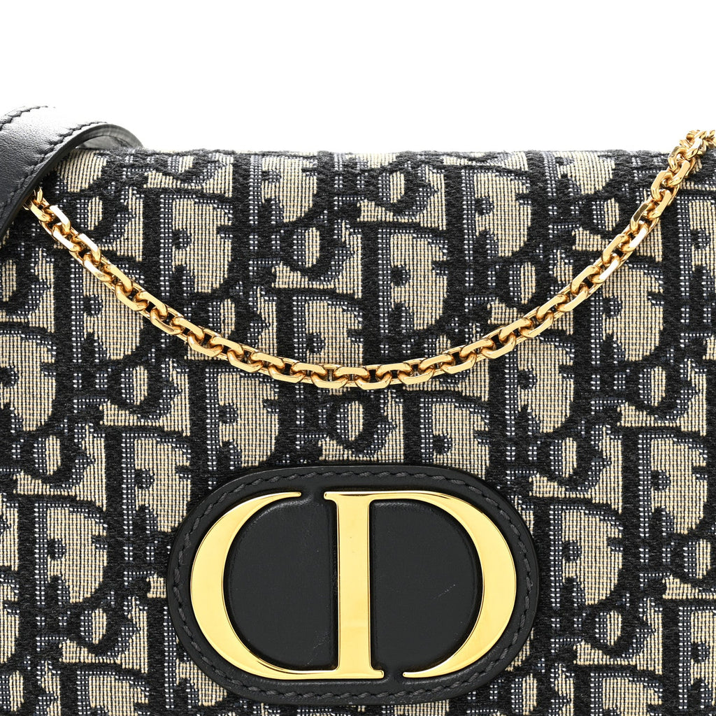 Christian Dior Oblique 30 Montaigne 2-In-1 Pouch Blue