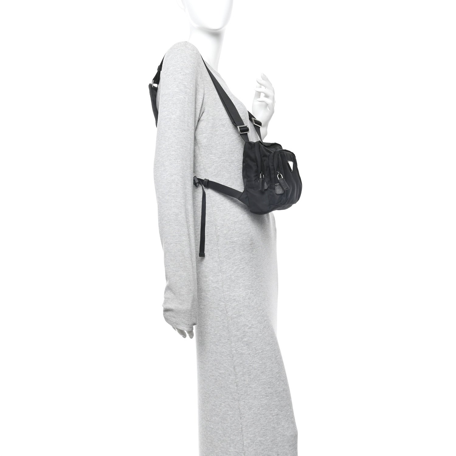 Prada Tessuto Nylon Montagna Harness Bag Black