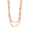 Pearl Beaded CC Long Necklace Pink
