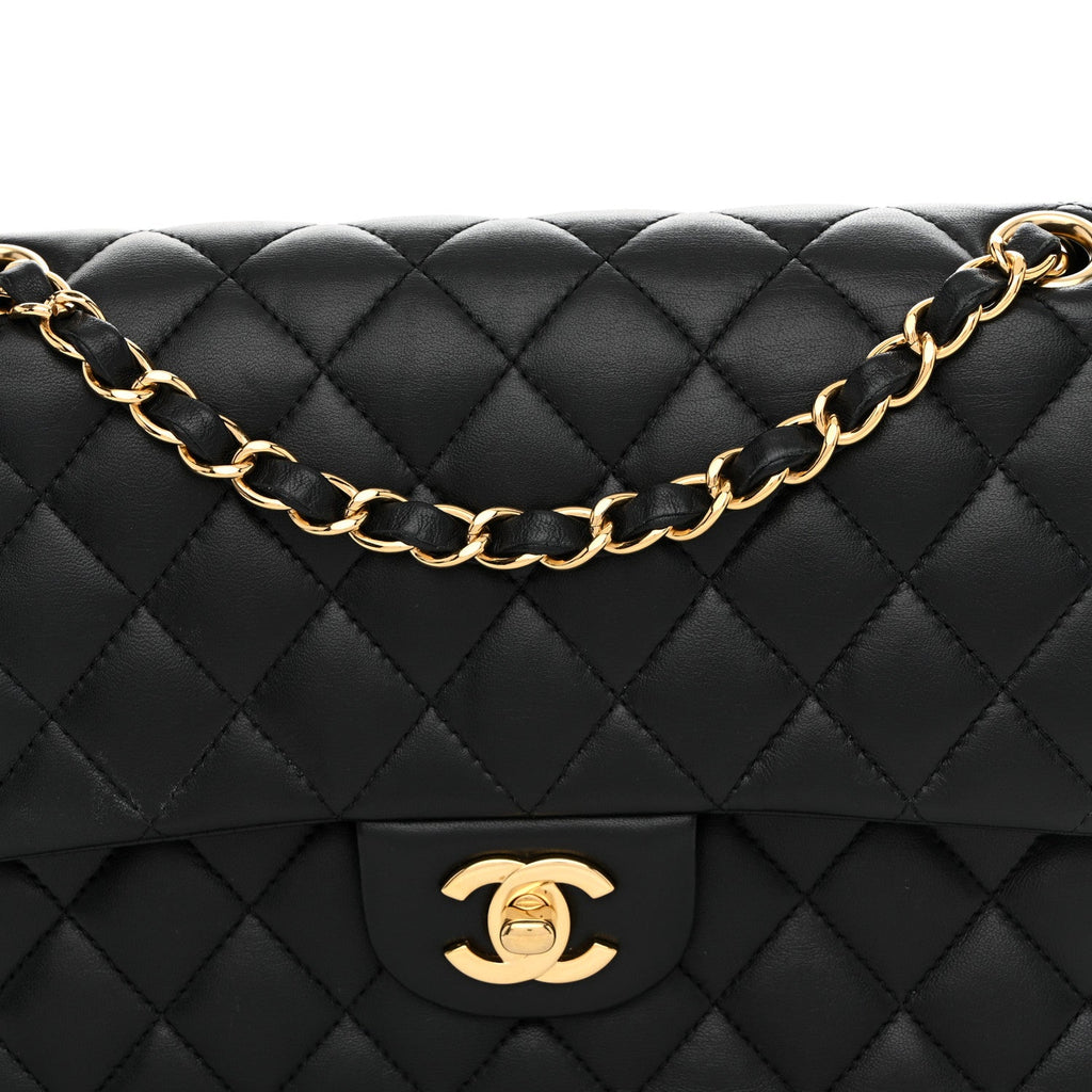 Chanel Lambskin Quilted Medium Double Flap Black