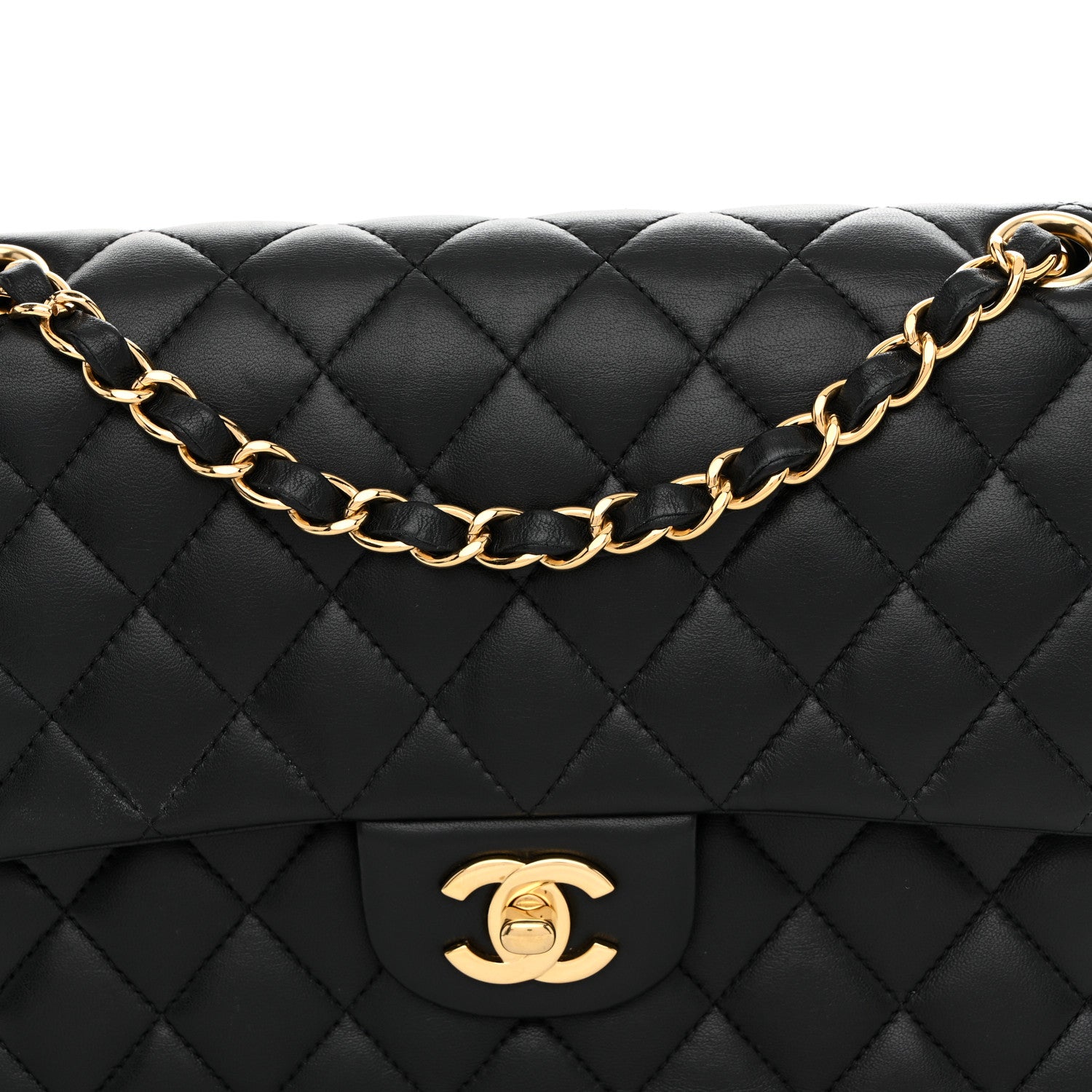 Chanel Lambskin Quilted Medium Double Flap Black