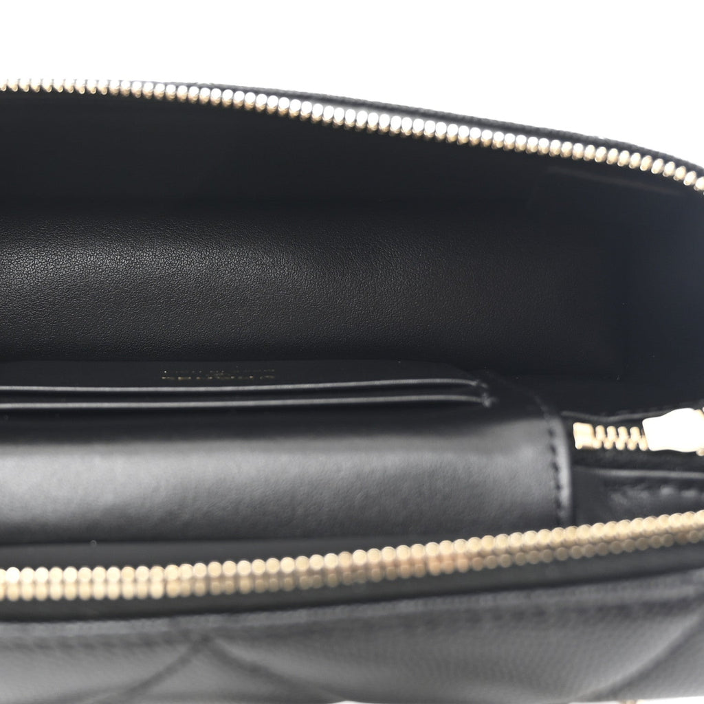 Chanel Caviar Quilted Top Handle Slim Vanity With Chain Black