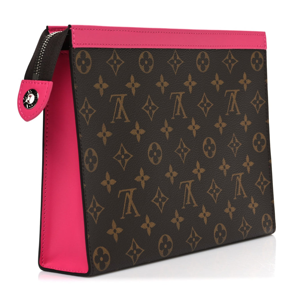 Louis Vuitton Monogram Macassar Pochette Voyage MM  Fuchsia