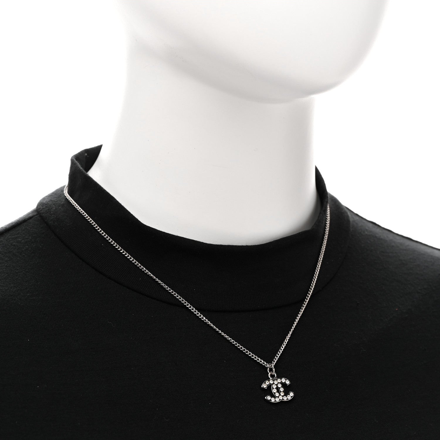 Crystal Timeless CC Necklace Silver