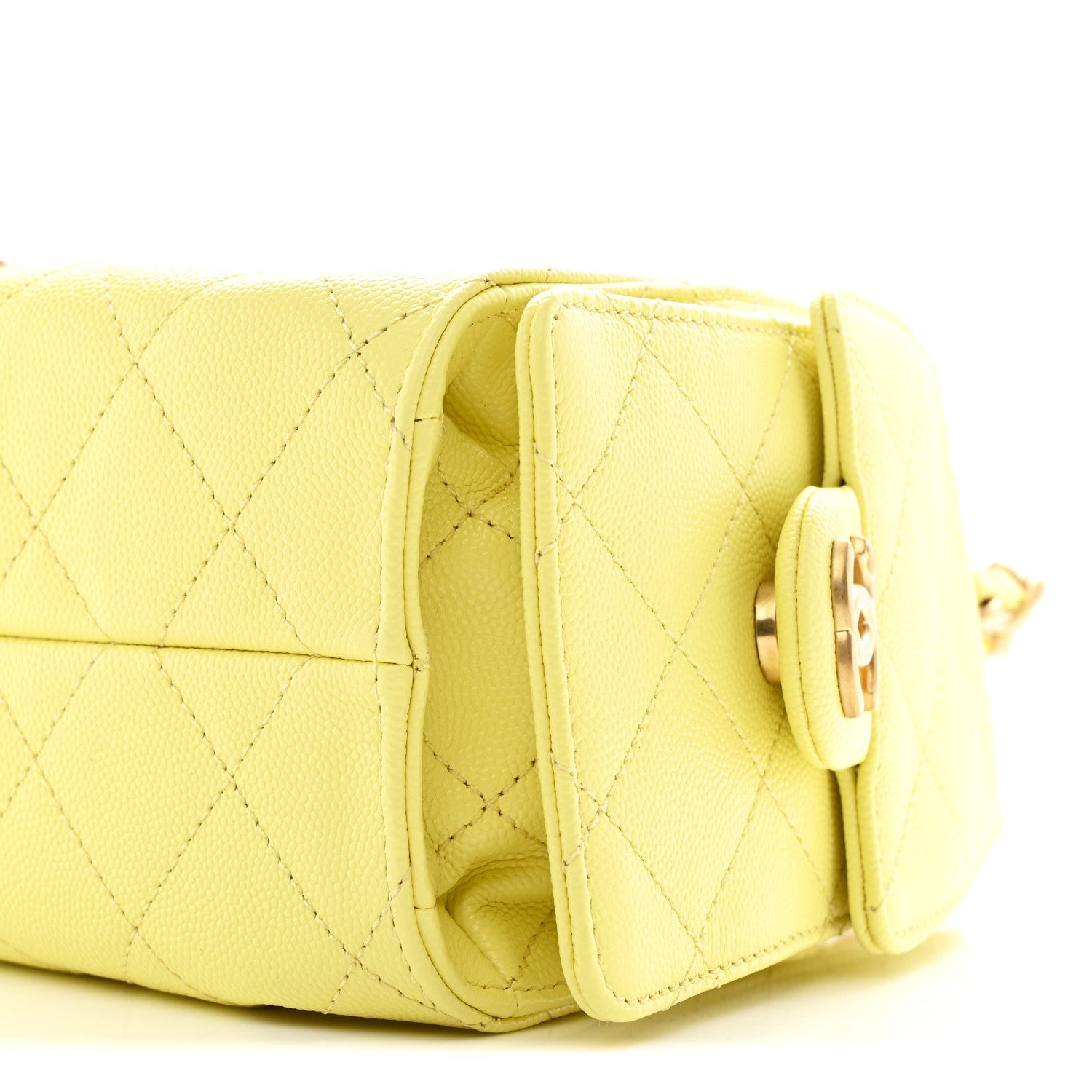 Chanel Caviar Quilted Mini Chanel 25 Handbag Light Yellow