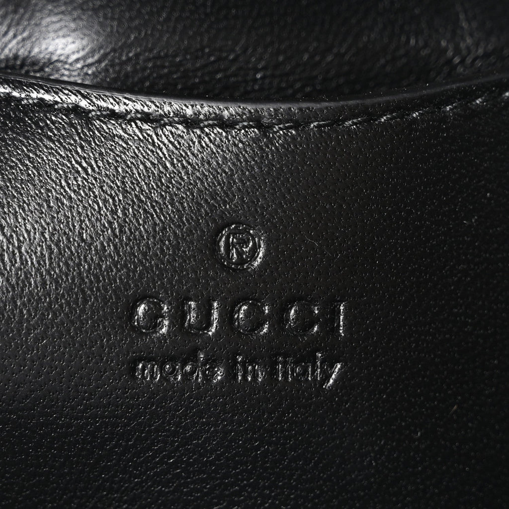 Gucci Lambskin Embossed Mini GG Milano Top Handle Shoulder Bag Black