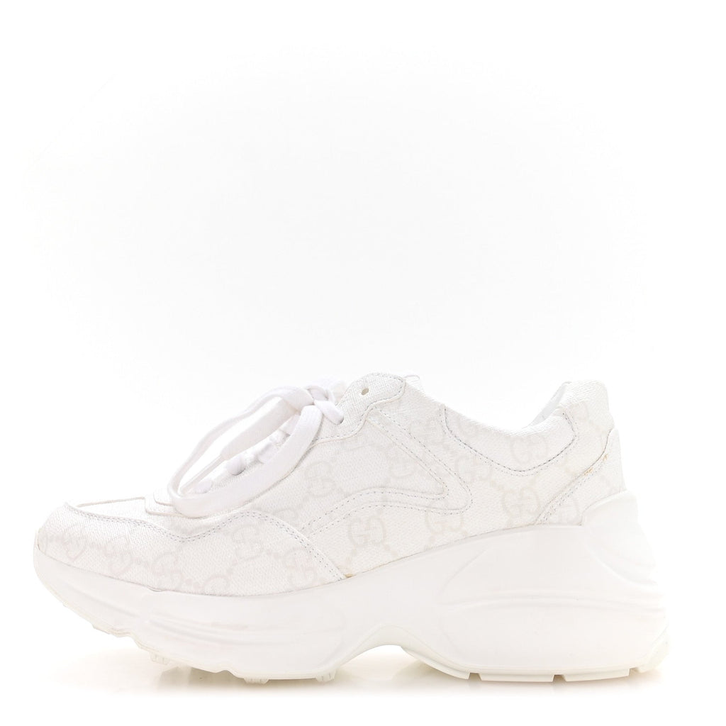 Gucci GG Supreme Monogram Womens Rhyton Sneakers 35.5 White