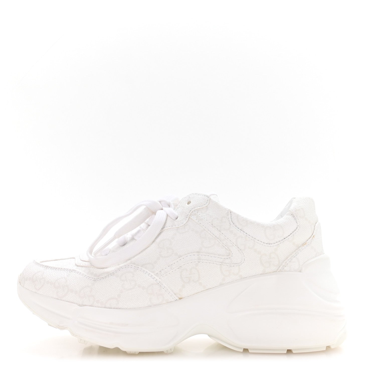 Gucci GG Supreme Monogram Womens Rhyton Sneakers 35.5 White