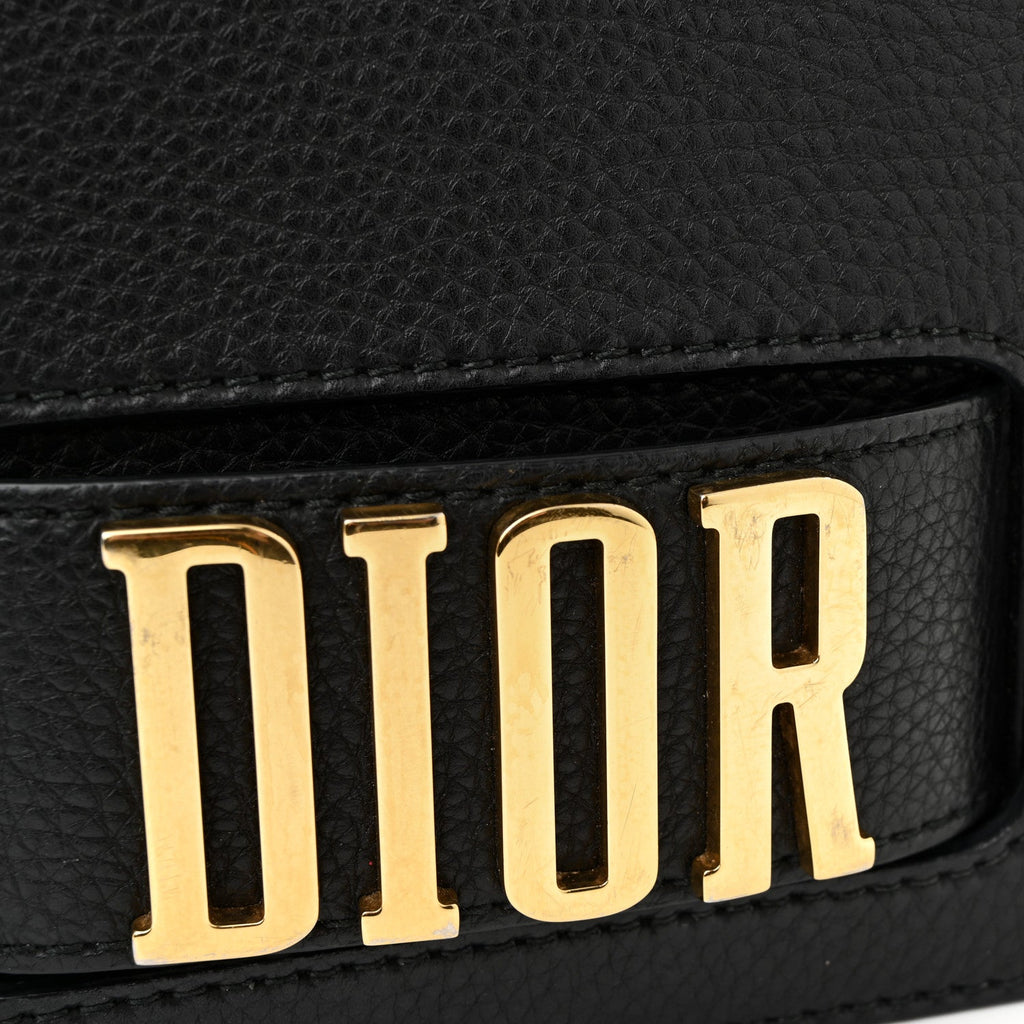 Christian Dior Grained Calfskin Dio(r)evolution Flap Bag Black