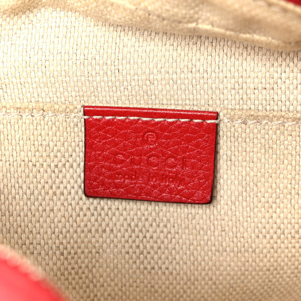 Gucci Pebbled Calfskin Small Soho Disco Bag Tabasco Red