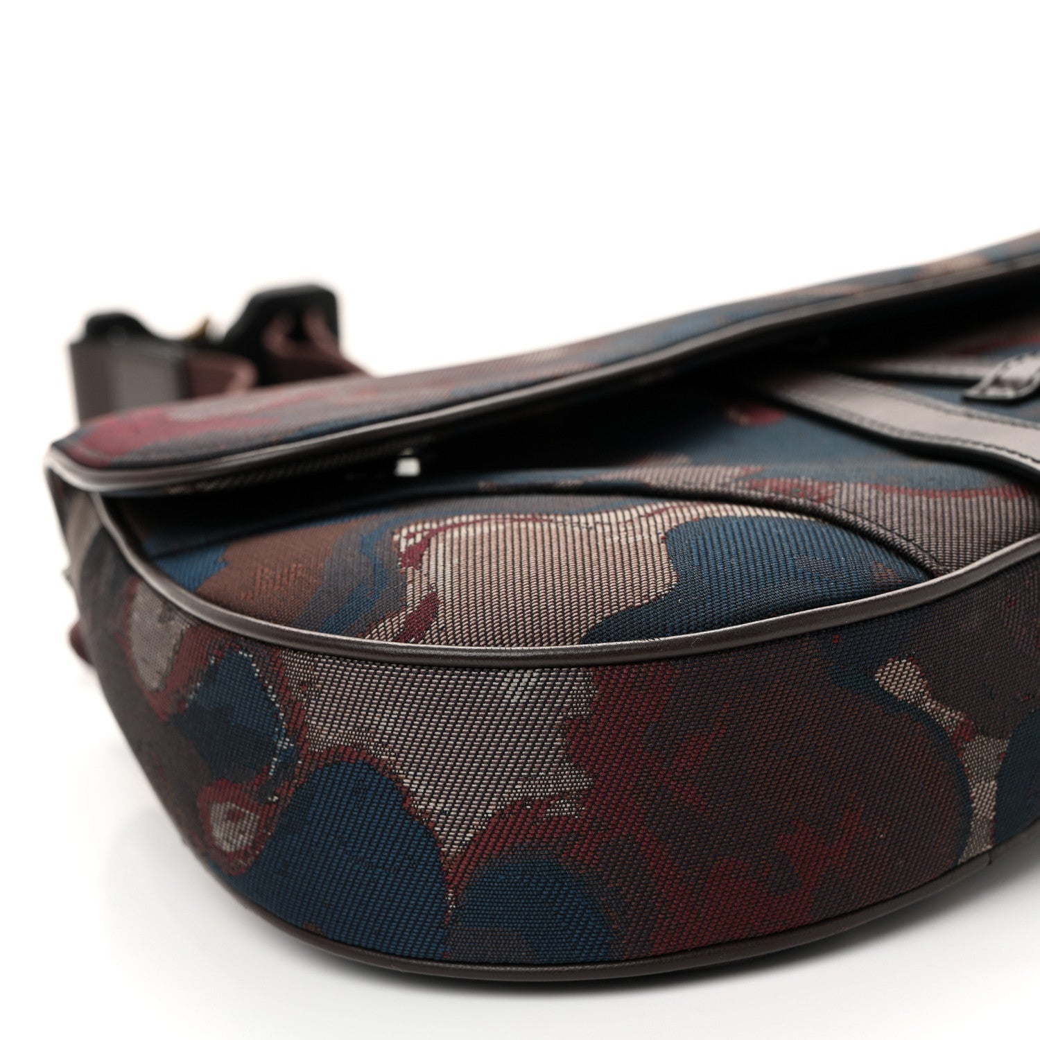 Christian Dior X PETER DOIG Denim Camouflage Saddle Bag Brown