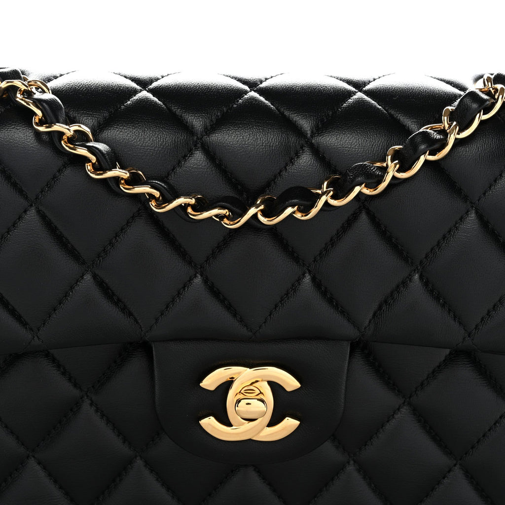 Chanel Lambskin Quilted Small Double Flap Black