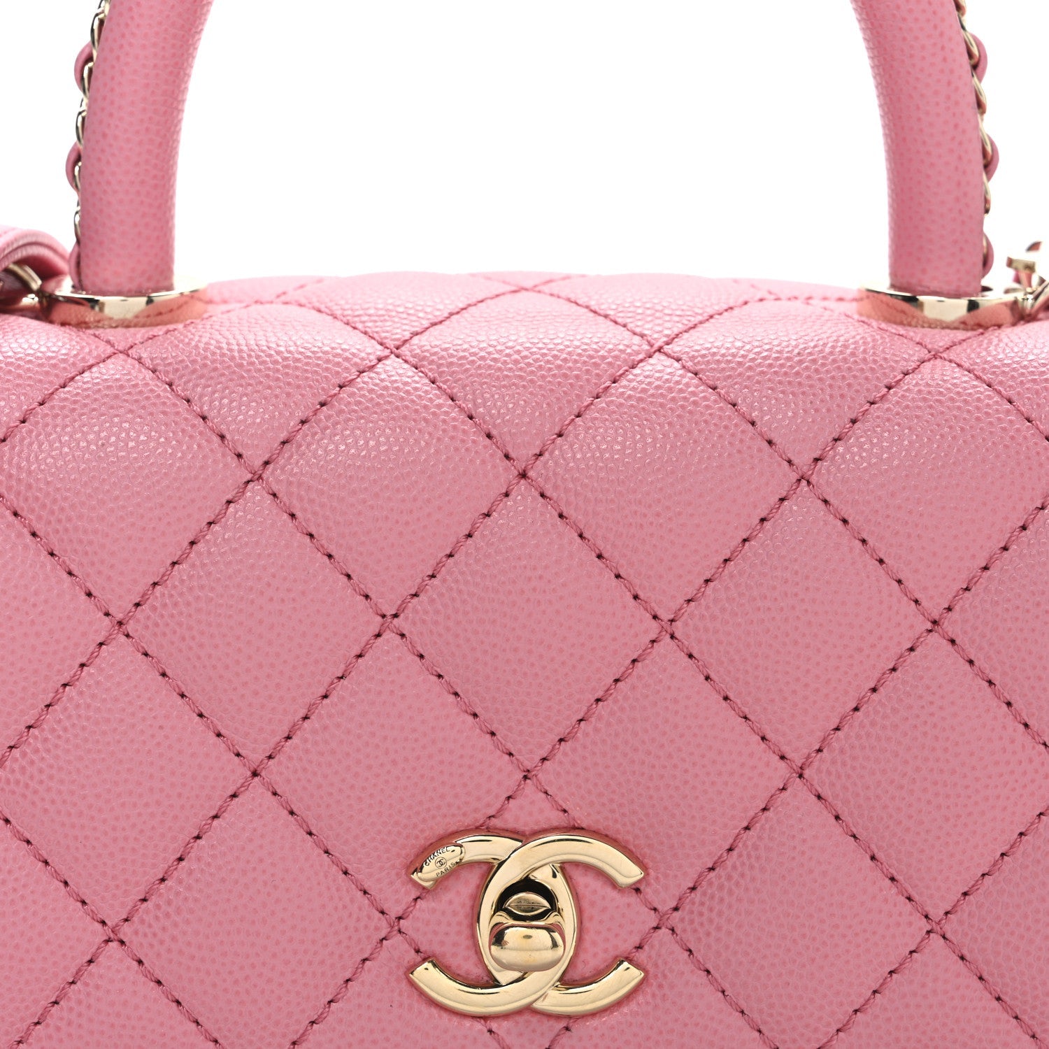 Chanel Caviar Quilted Mini Coco Chain Handle Flap Pink
