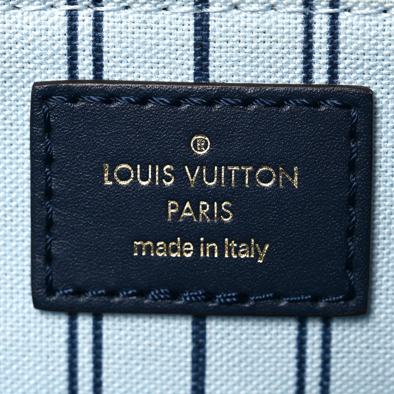 Louis Vuitton Raffia Calfskin Monogram Giant Onthego MM Blue