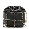 Chanel Lambskin Bucket Chain Drawstring Bag Black