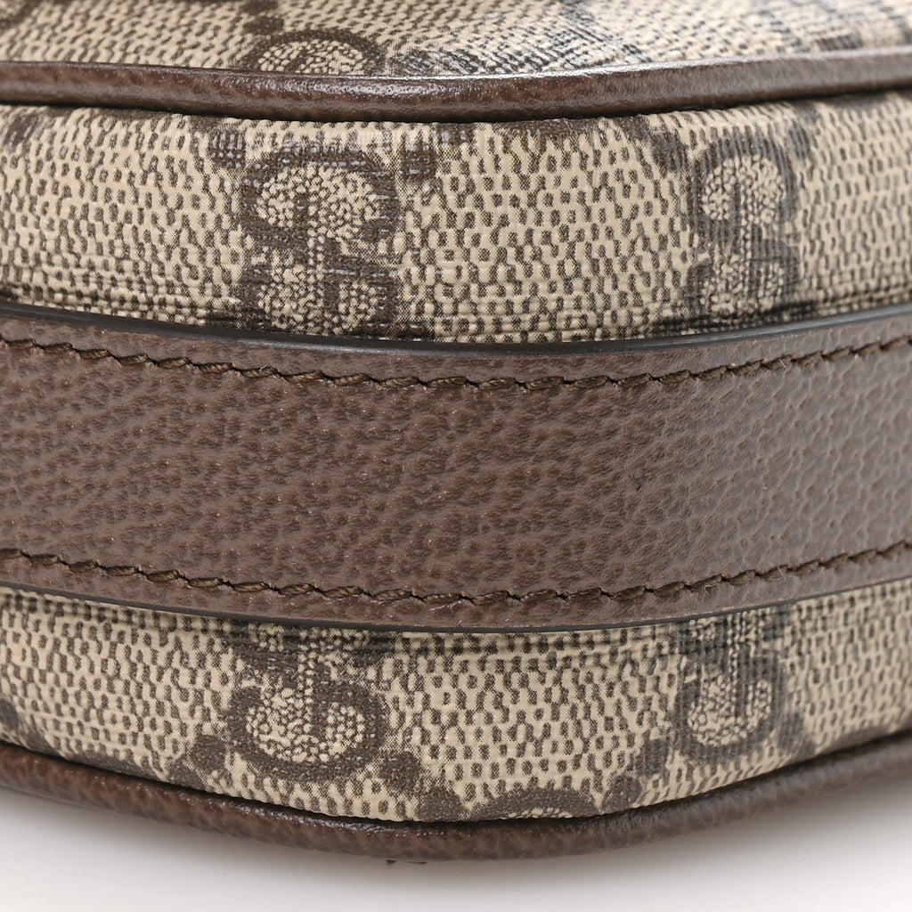 Gucci GG Supreme Monogram Web Mini Ophidia Flap Shoulder Bag Brown