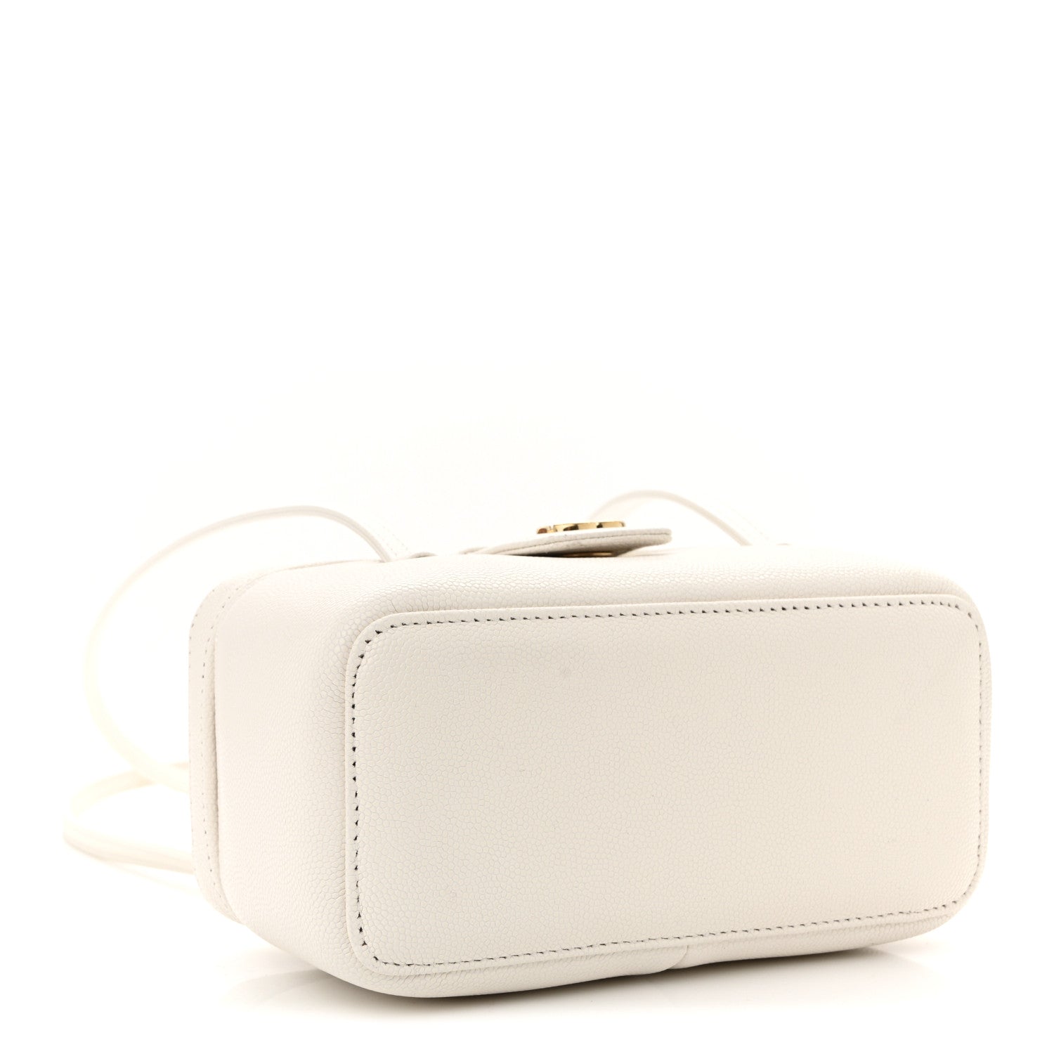 Chanel Shiny Caviar Preppy Coco Long Vanity With Strap White