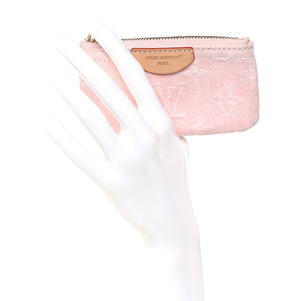 Louis Vuitton Monogram Denim Key Pouch Washed Pink