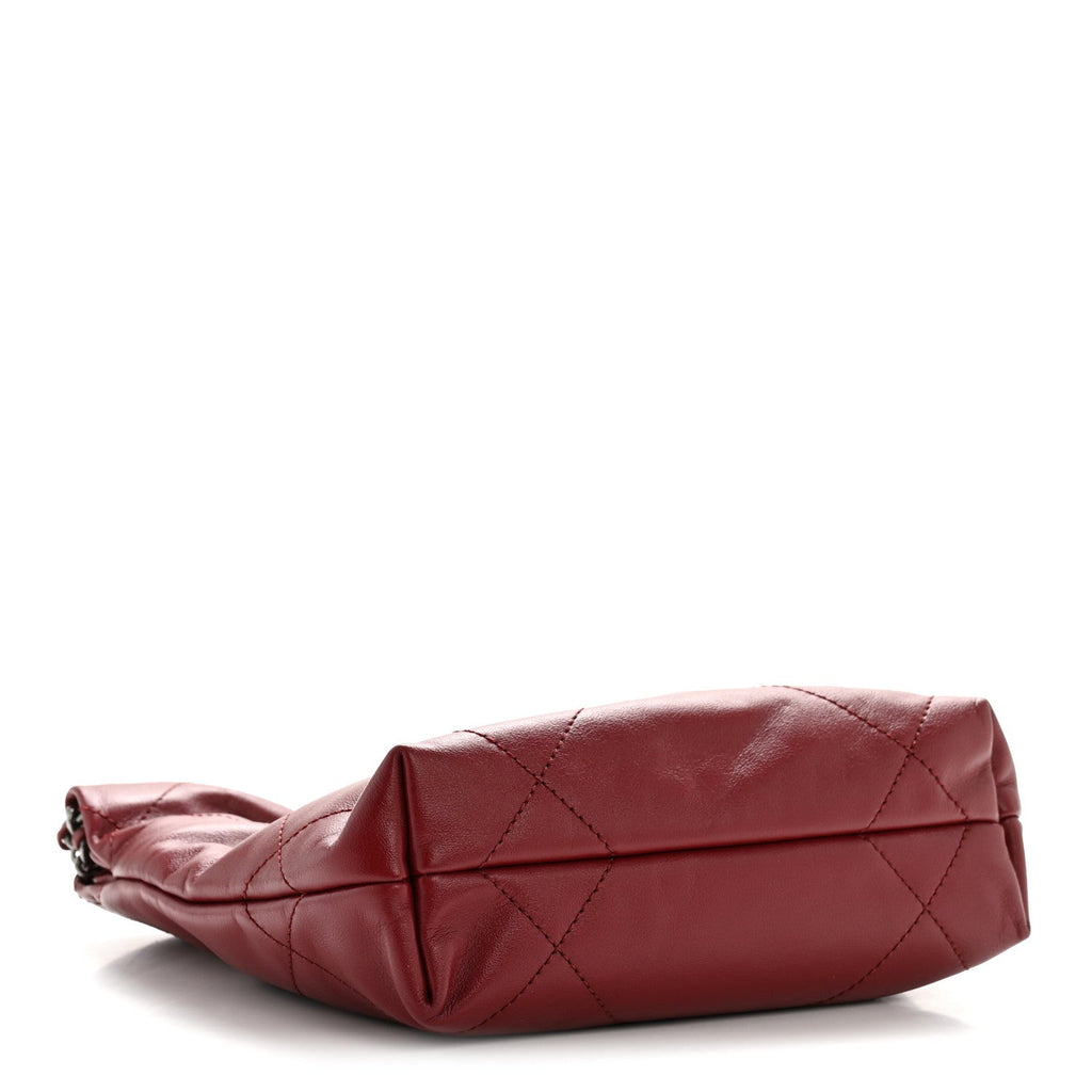 Chanel Shiny Calfskin Quilted Mini Chanel 22 Red