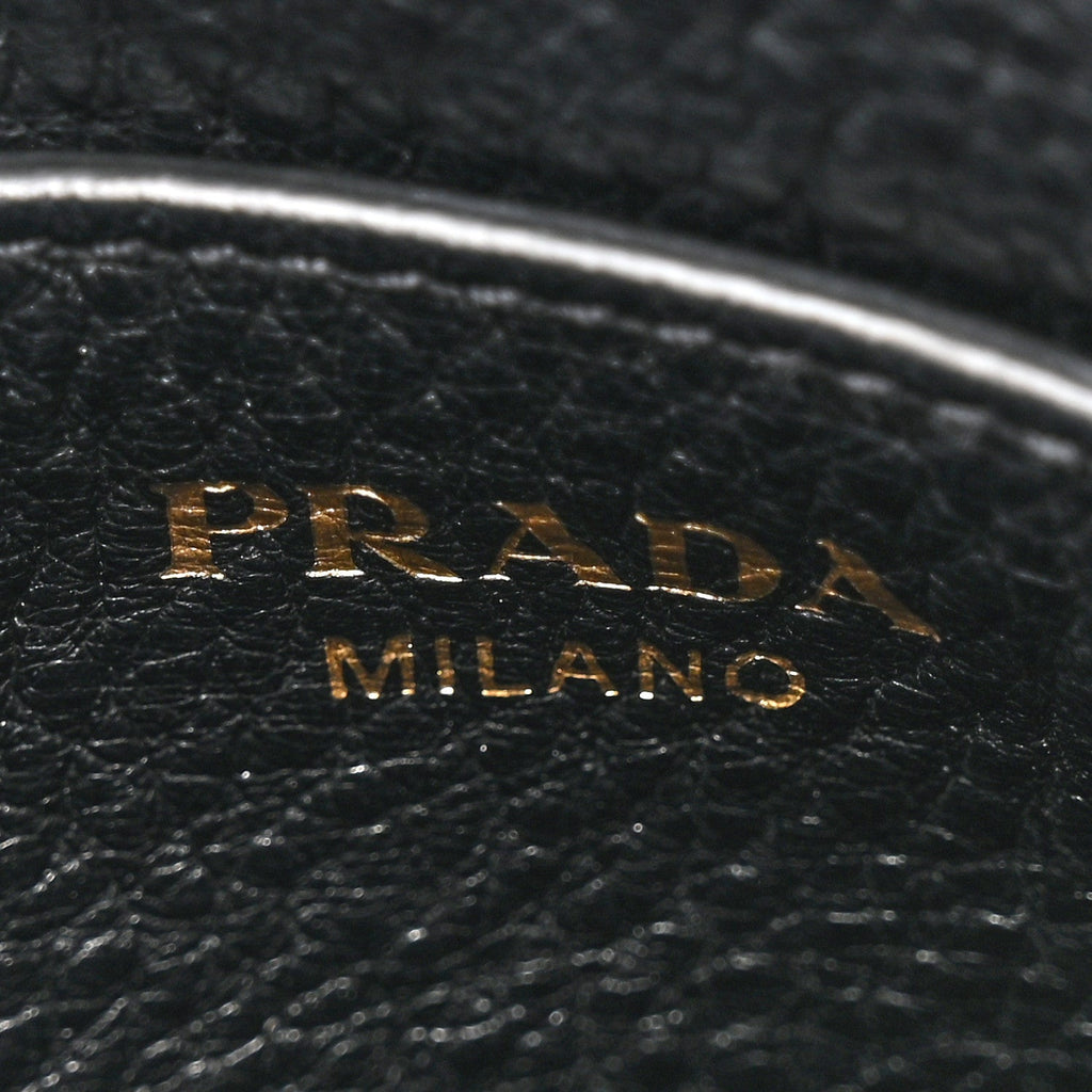 Prada Vitello Phenix Zippered Messenger Hobo Black