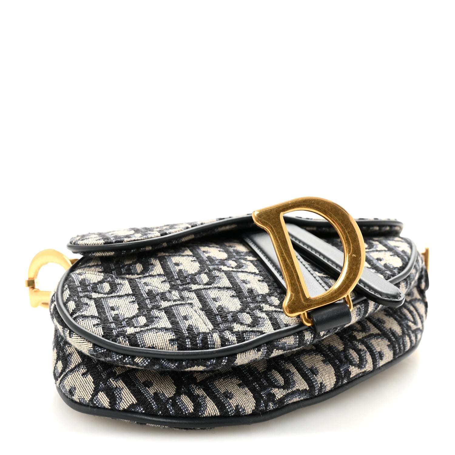Christian Dior Oblique Mini Saddle Bag Blue