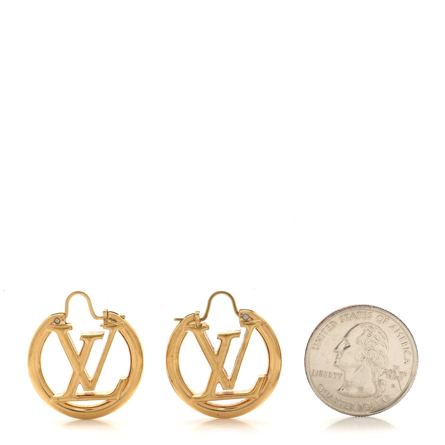 Louis Vuitton Metal Small Louise Hoop Earrings Gold