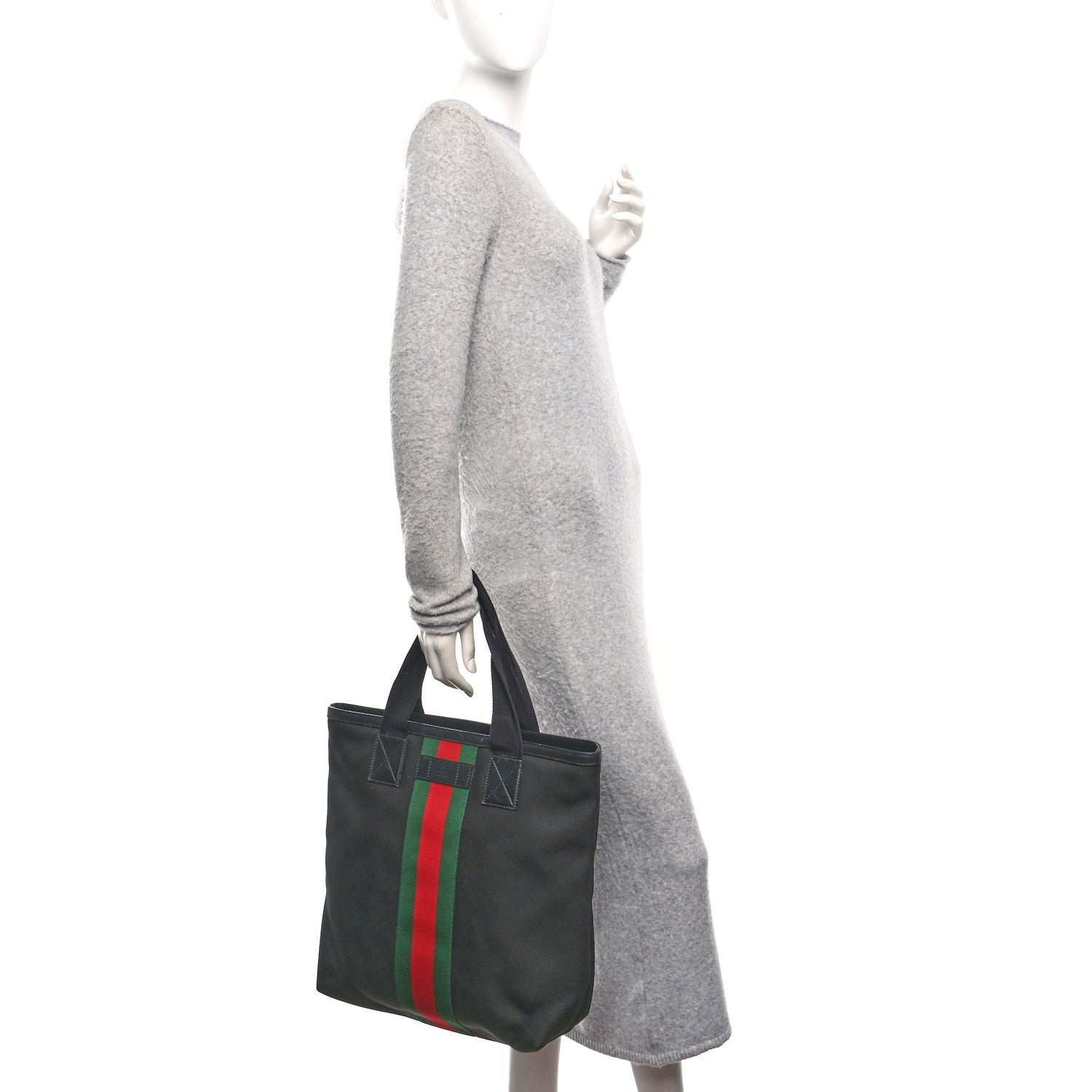 Gucci Techno Canvas Web Vertical Tote Black